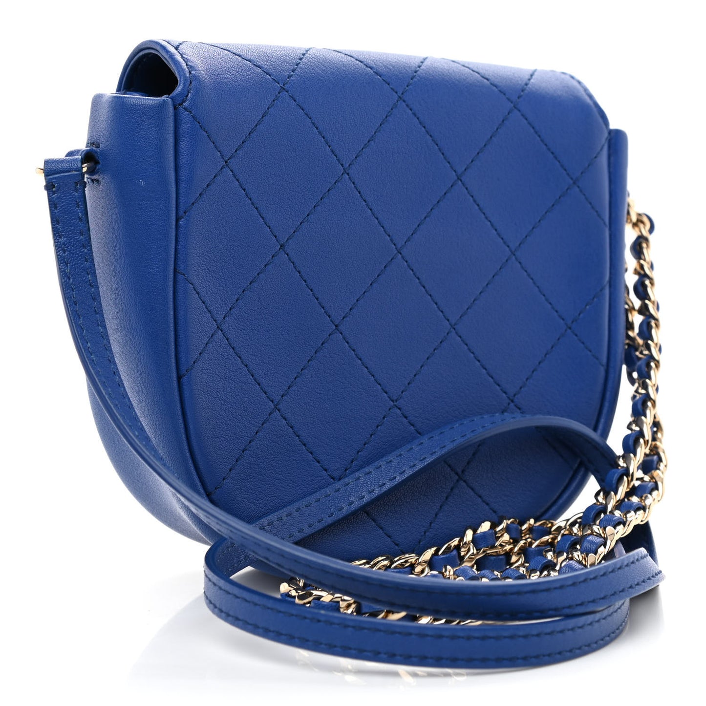 Goatskin Stitched Casual Trip Messenger Flap Royal Blue