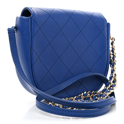 Chanel Goatskin Stitched Casual Trip Messenger Flap Royal Blue 2 of 9