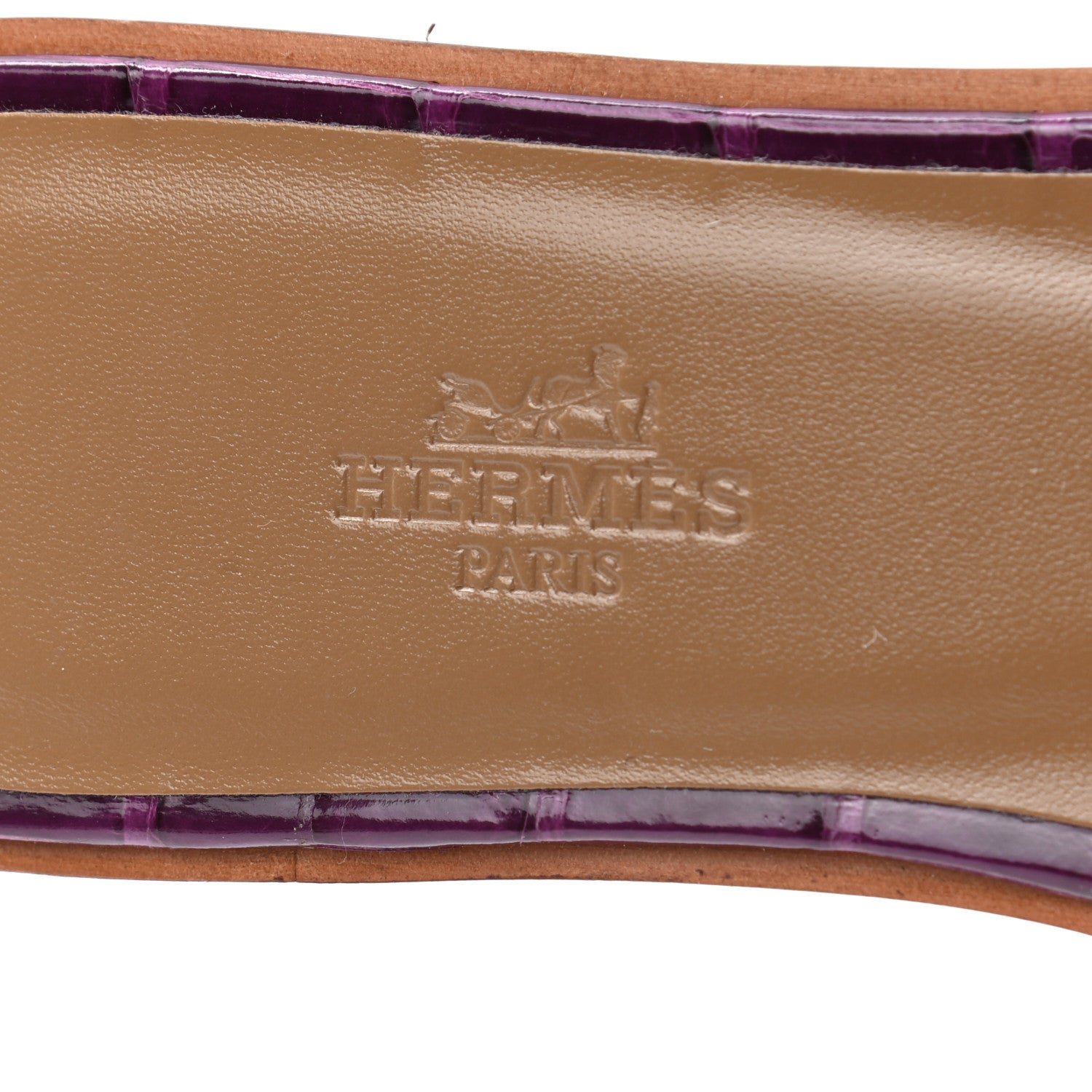 Hermes Shiny Alligator Oran Sandals 36 Amethyst 7 of 7