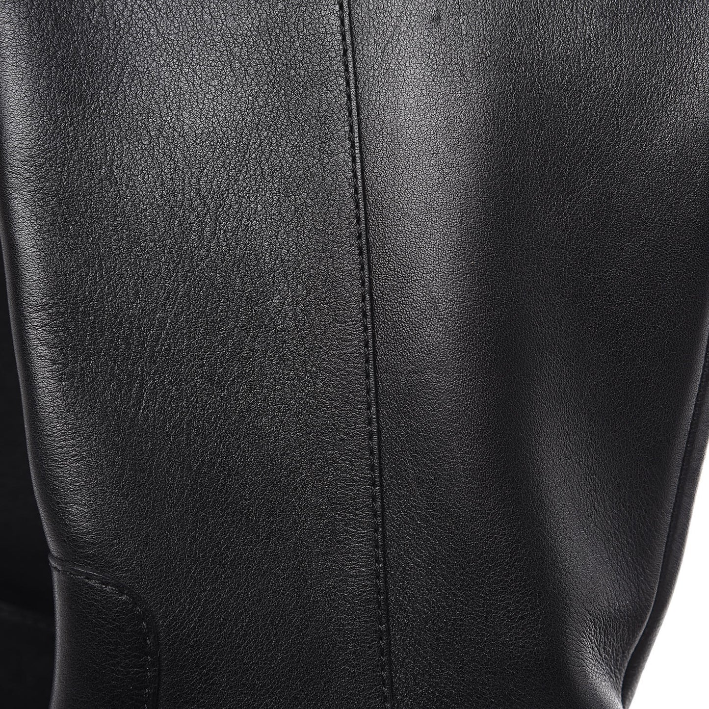 Calfskin Knee High Buckle Boots 37.5 Black