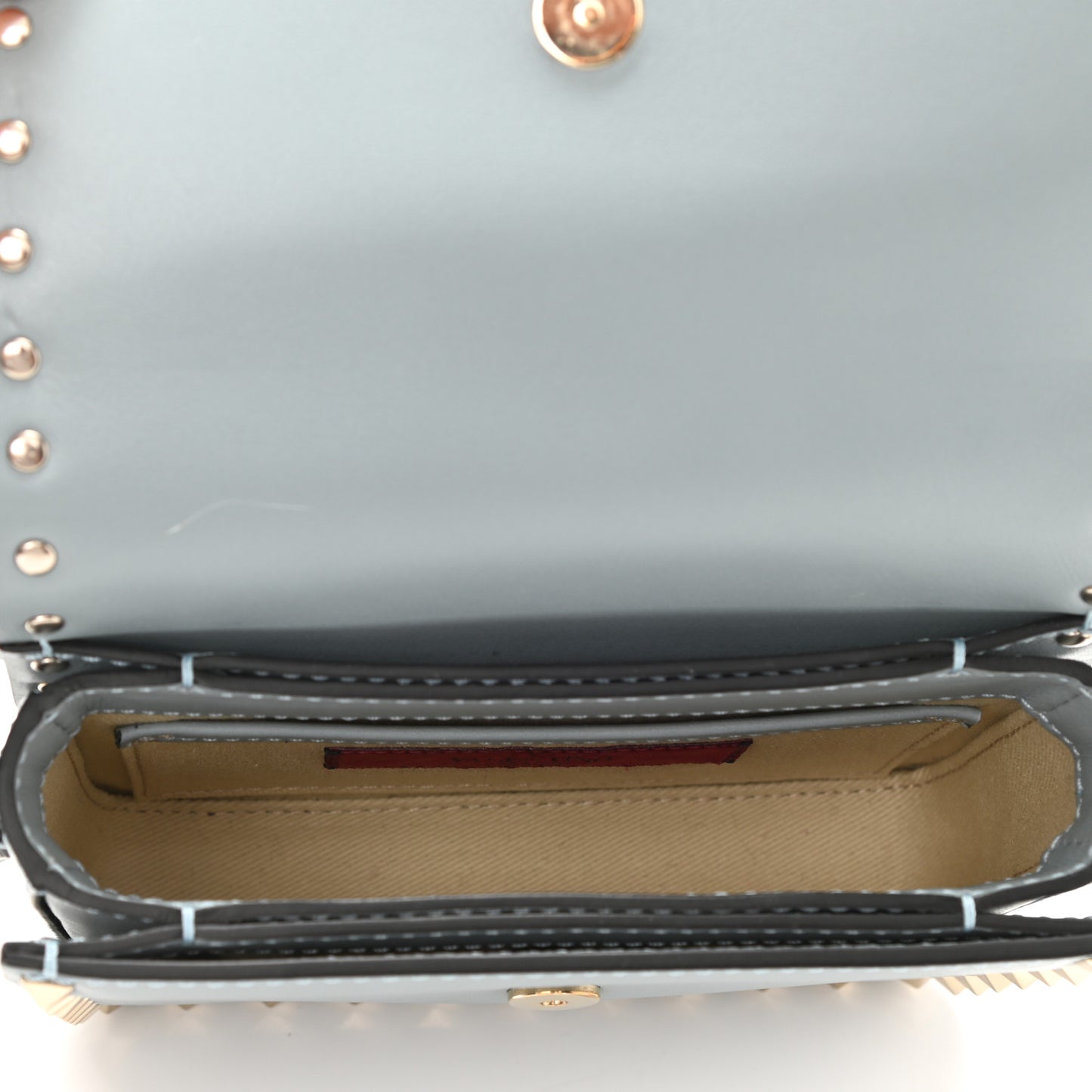 Vitello Rockstud Flap Crossbody Bag London Stone