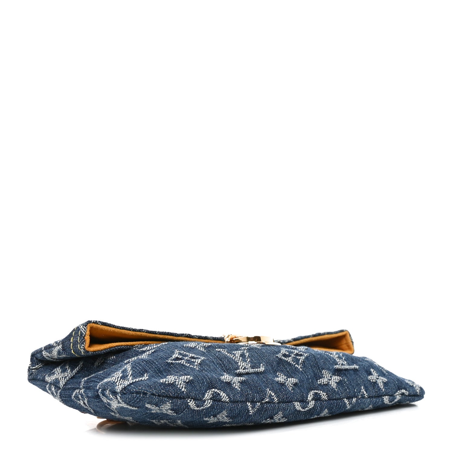 Louis Vuitton Monogram Denim Pochette Plat Clutch Blue 4 of 6