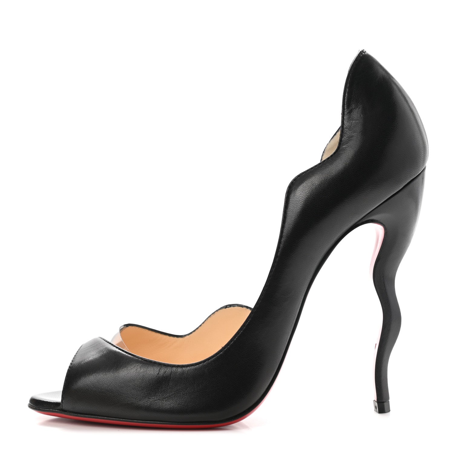 Christian Louboutin Kid PVC Deepik 120 Peep Toe Pumps 37.5 Black 1 of 9
