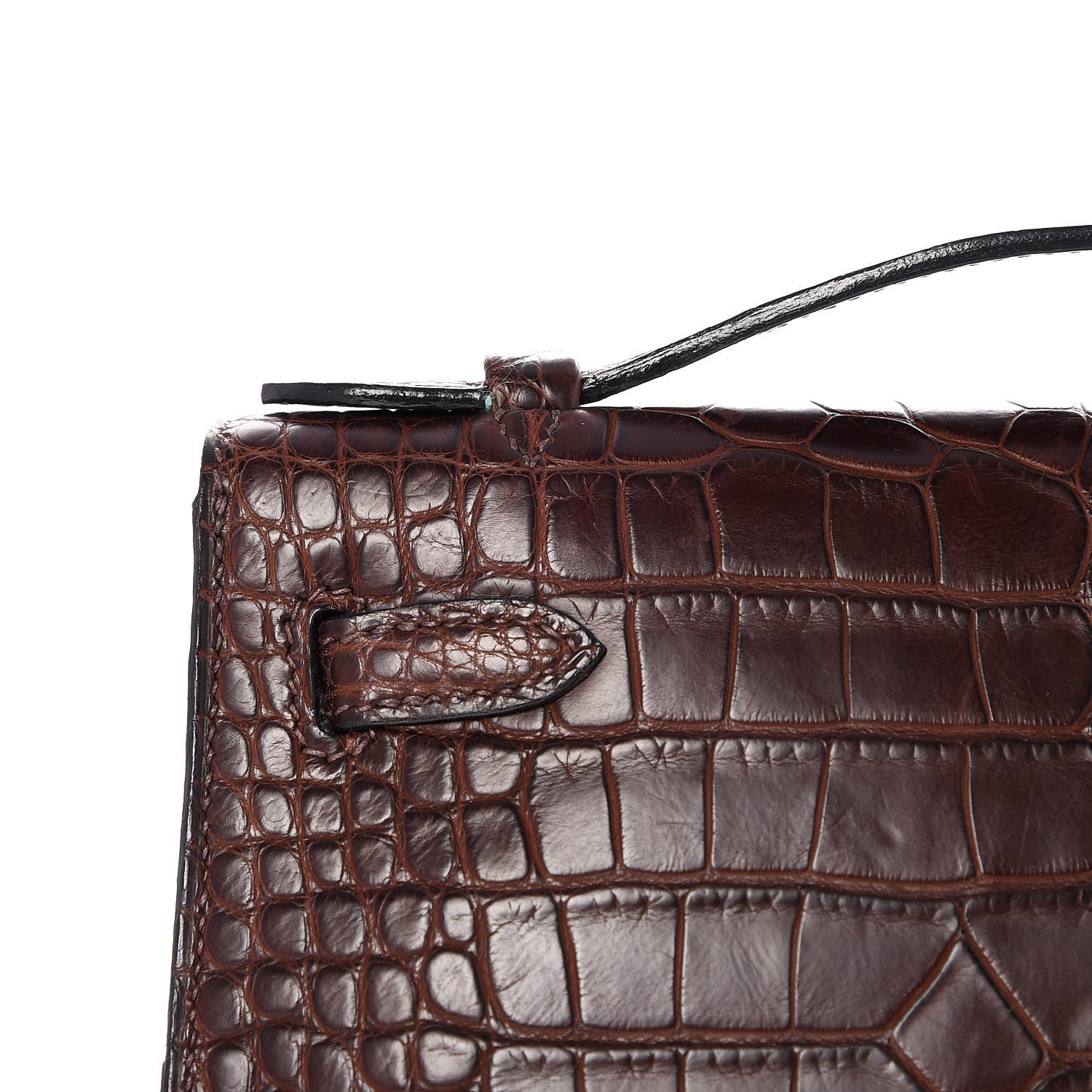 Hermes Matte Niloticus Crocodile Kelly Pochette Havane 20 of 23