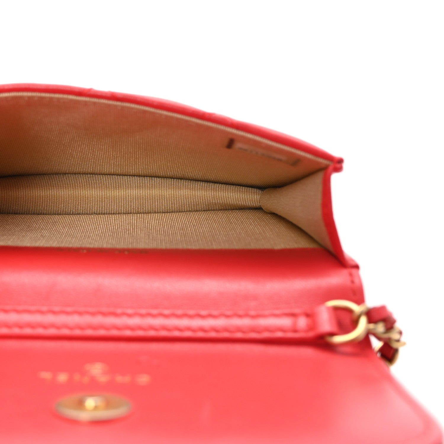 Chanel Lambskin Quilted Pearl Crush Clutch With Chain Red 5 of 11
