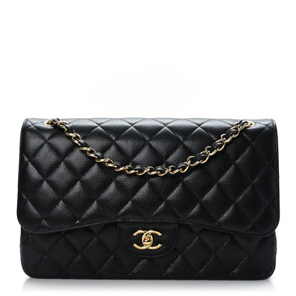 Chanel Caviar Quilted Jumbo Double Flap Black 1 of 9