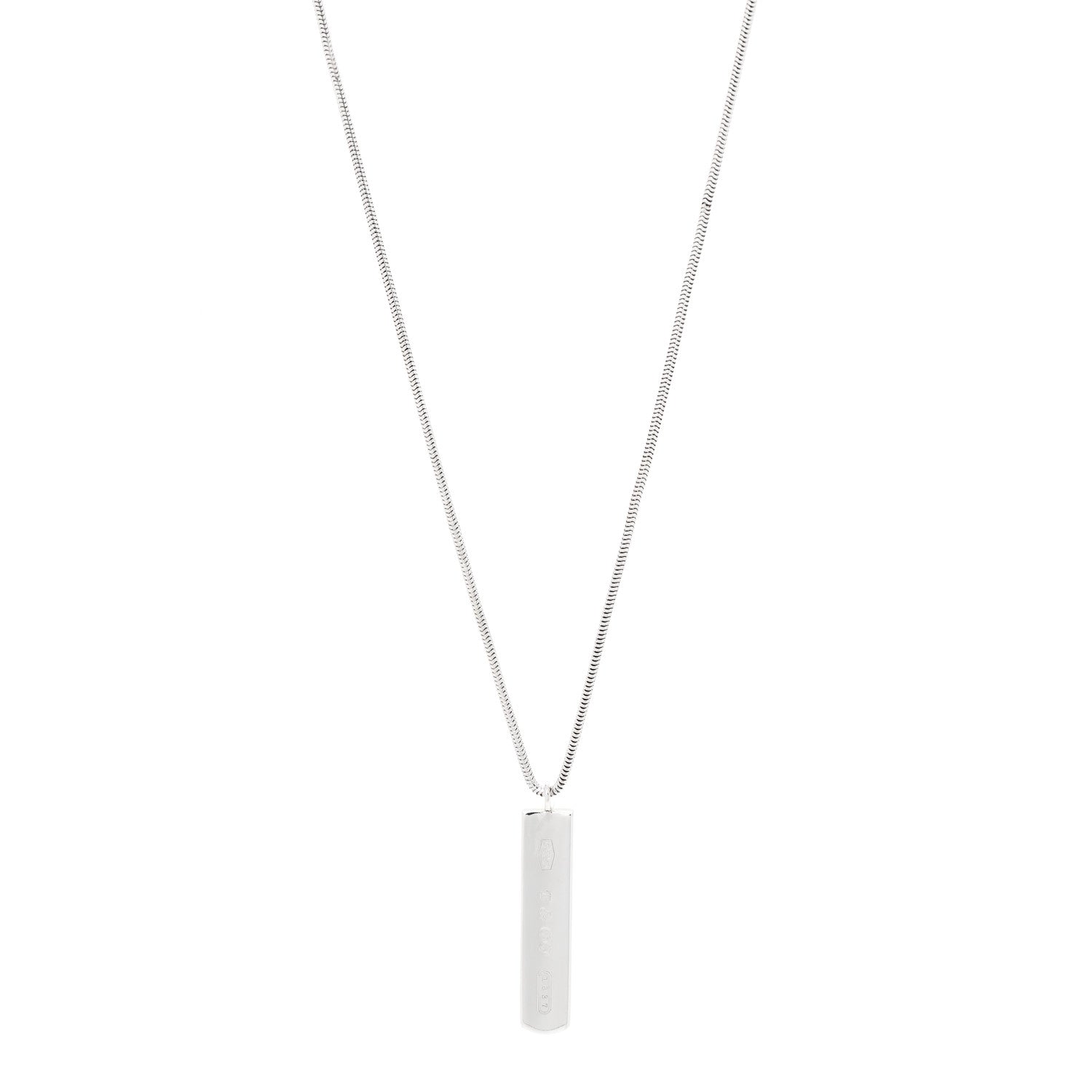Tiffany Sterling Silver 1837 Bar Pendant Necklace 1 of 6