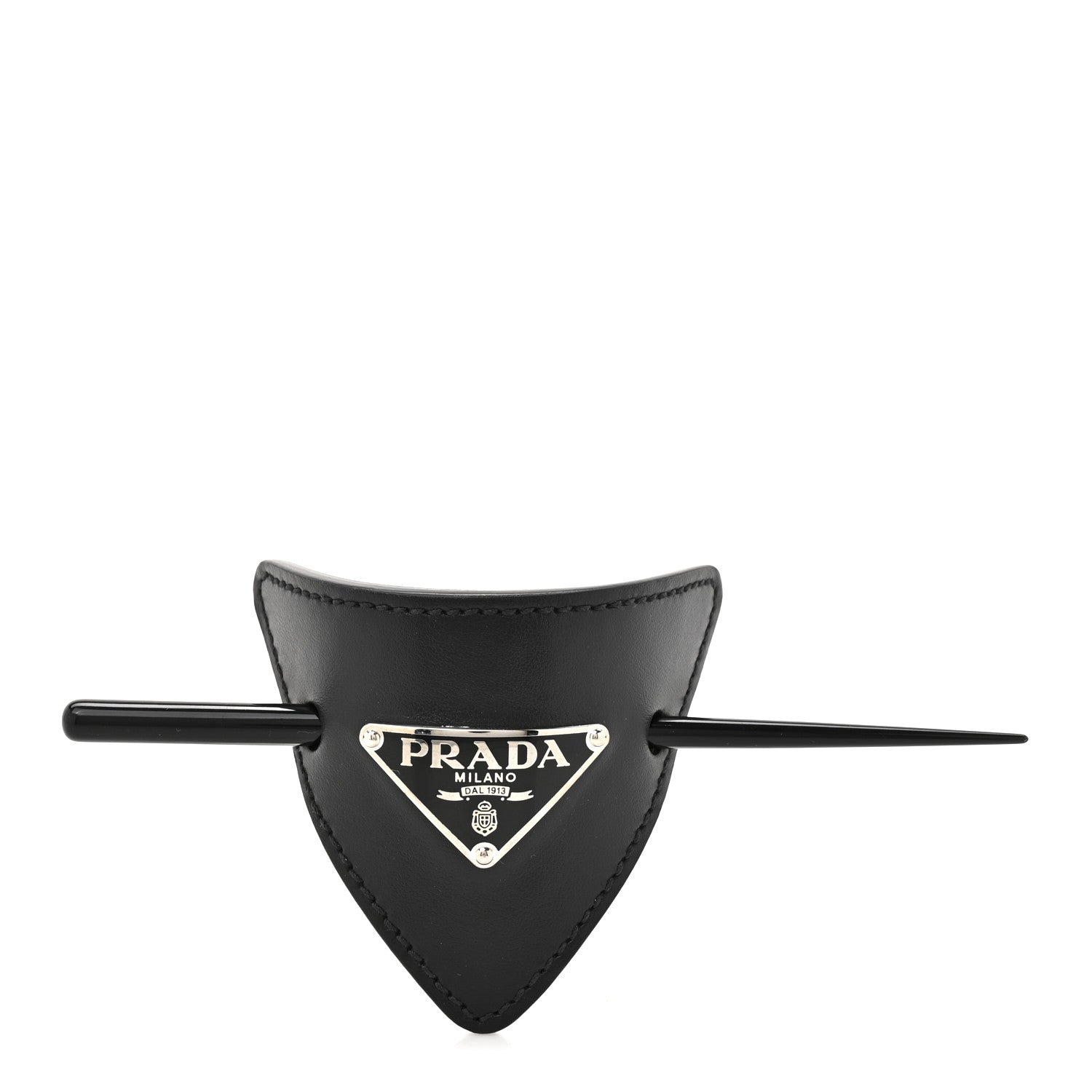 Prada City Calfskin Hair Clip Black 1 of 5