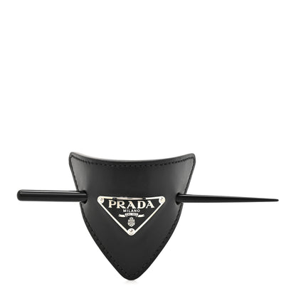 Prada City Calfskin Hair Clip Black 1 of 5