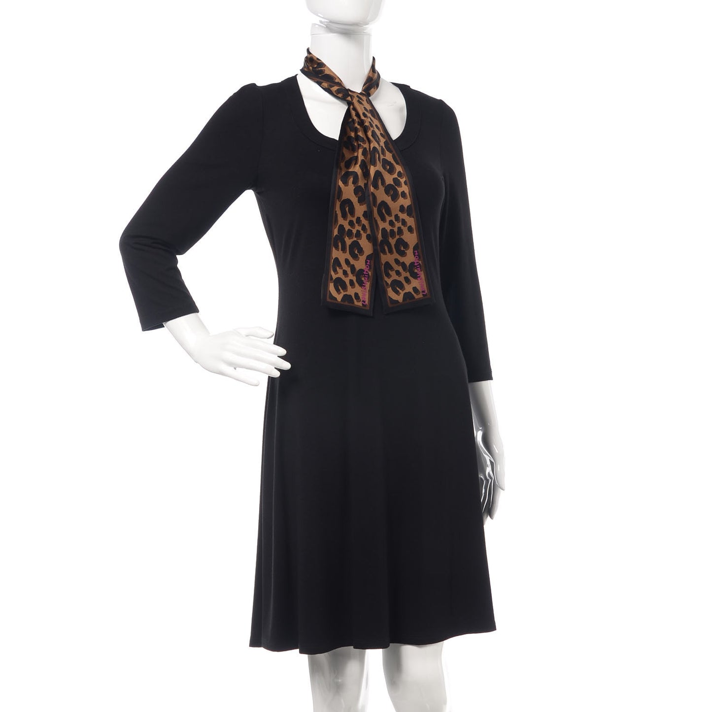 Silk Leopard Bandeau Scarf Marron
