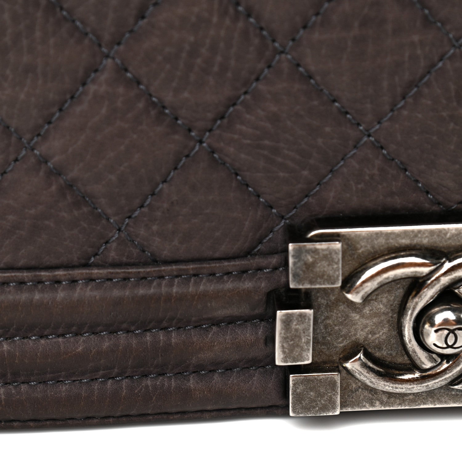 Chanel Nubuck Quilted Medium Boy Flap Grey 14 of 15