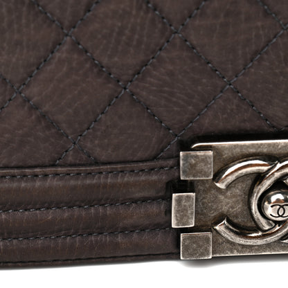Chanel Nubuck Quilted Medium Boy Flap Grey 14 of 15