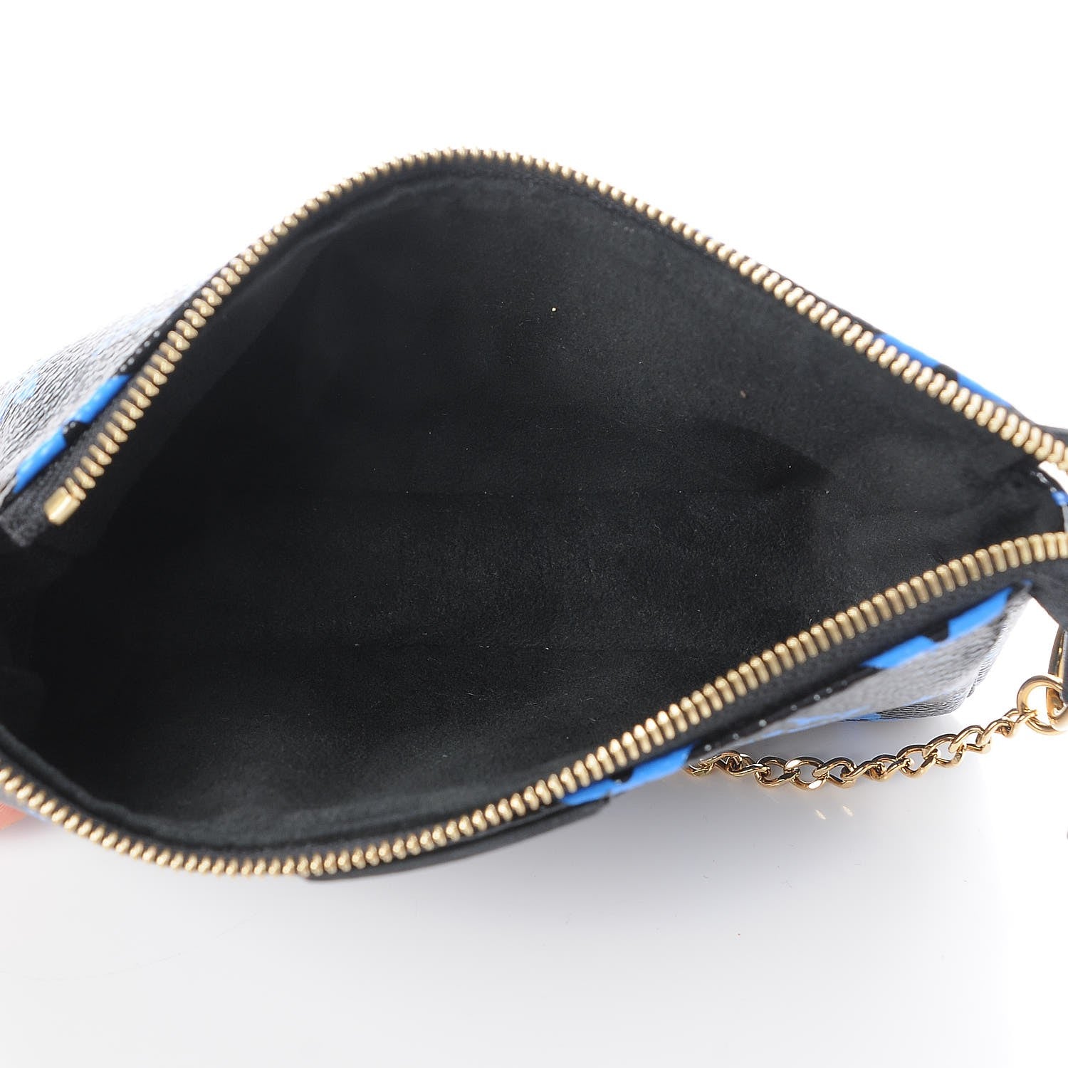 Louis Vuitton Colored Monogram Mini Pochette Accessories Blue Black 5 of 7