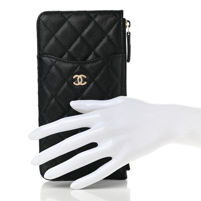 Chanel Caviar Quilted Classic Flat Wallet Pouch Black 2 of 7