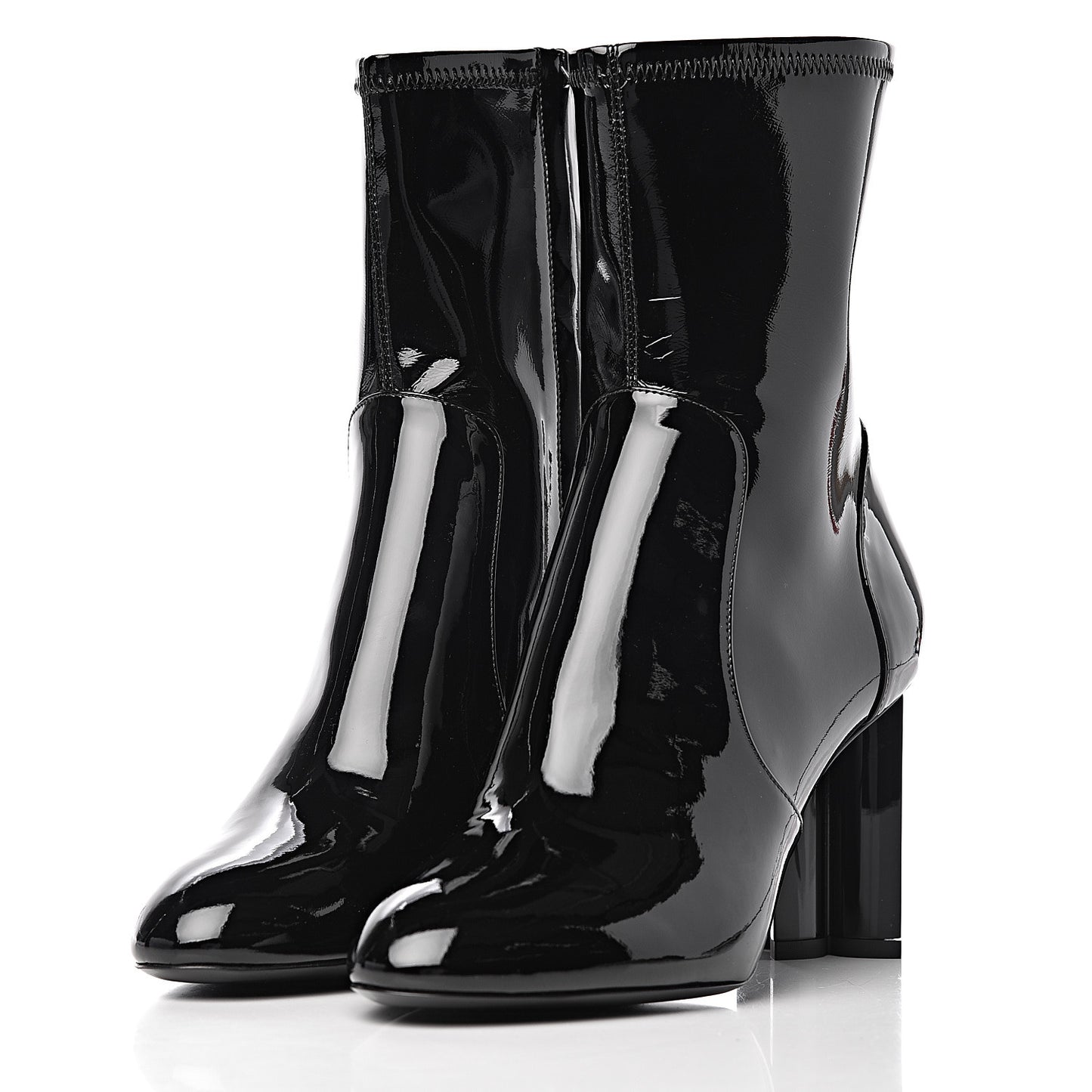 Patent Silhouette Ankle Boots 39 Black