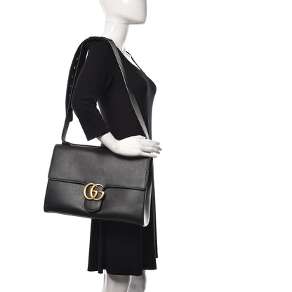 Gucci Calfskin GG Marmont Messenger Bag Black 2 of 10
