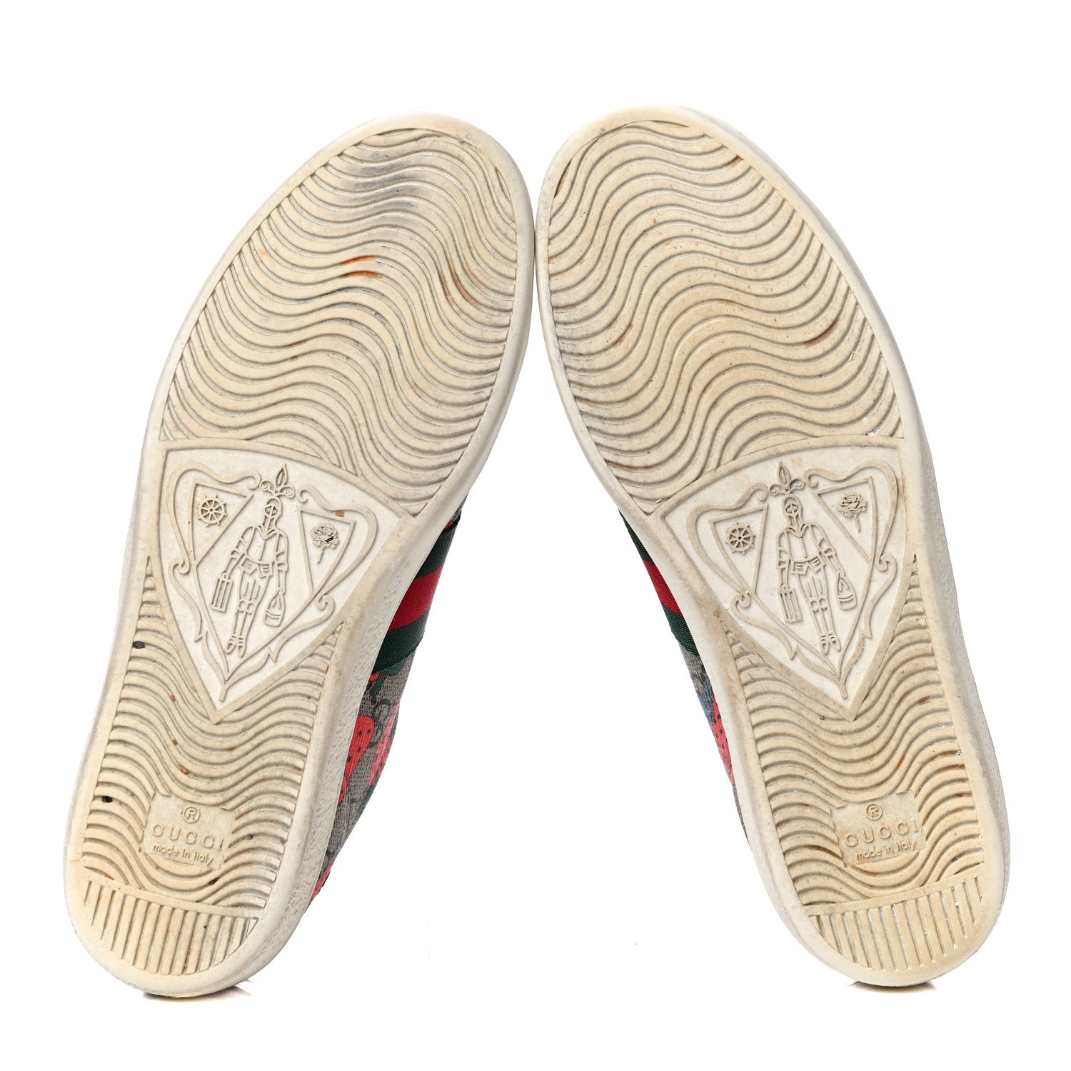 Gucci GG Supreme Monogram Strawberry Web Womens Ace Sneakers 36.5 Beige Multicolor Red Green 8 of 13
