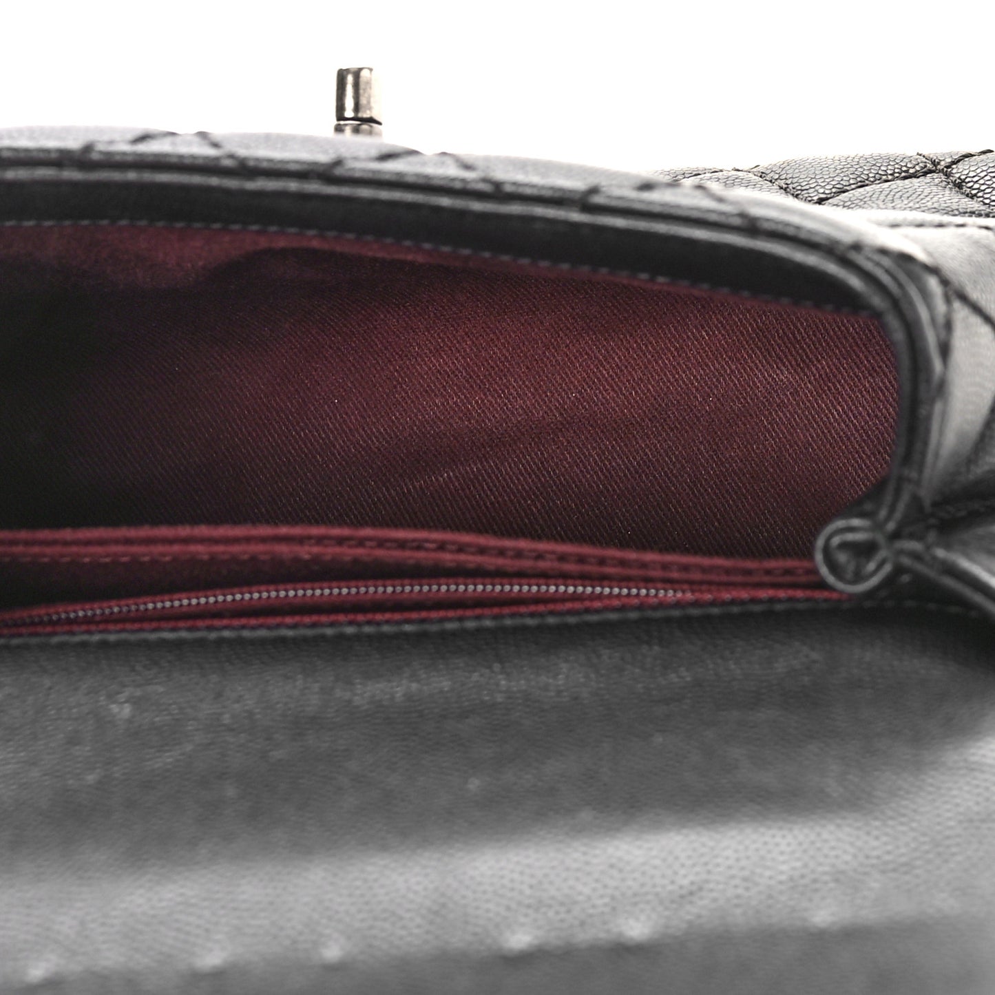 Caviar Quilted Mini Coco Handle Flap Black