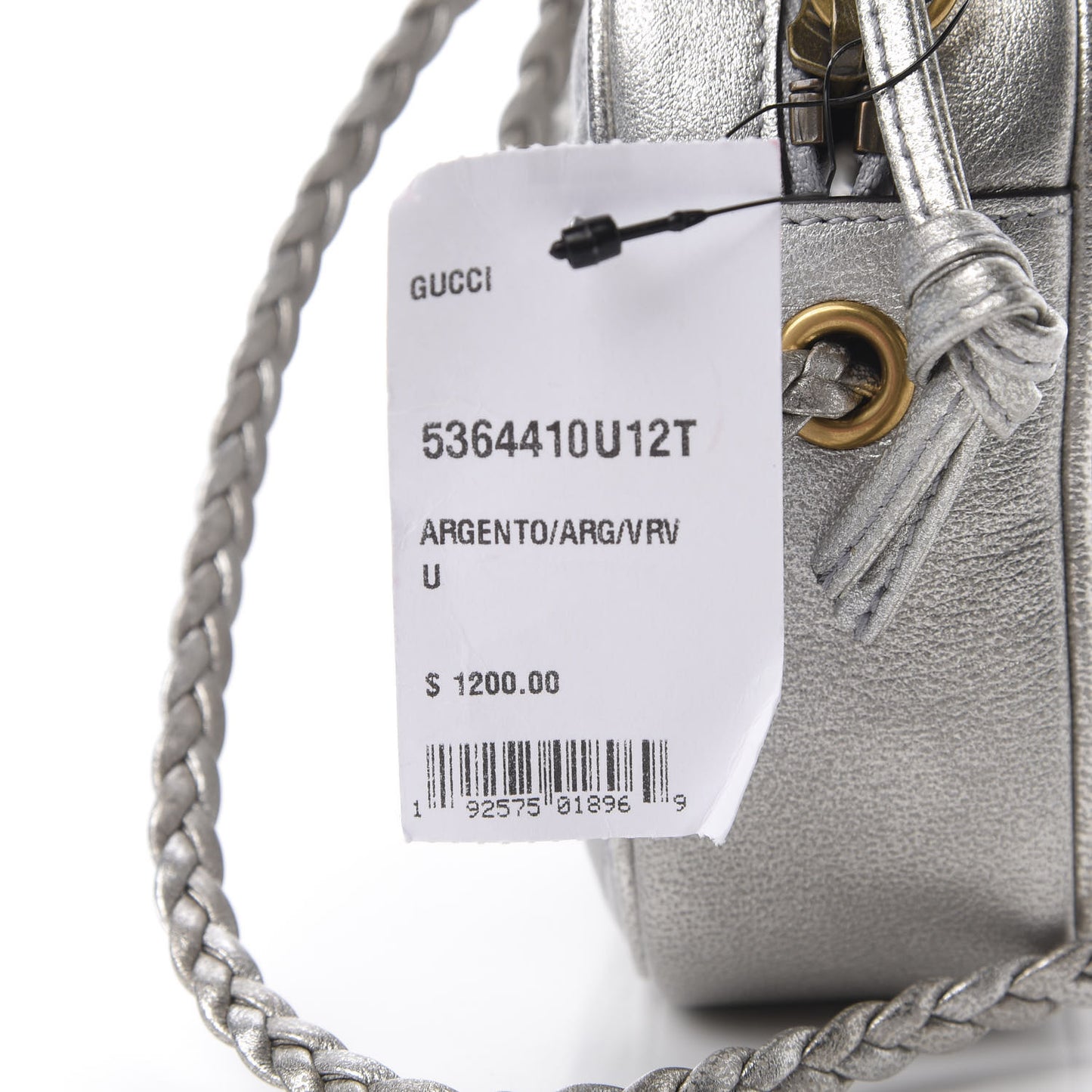 Laminated Nappa Web Trapuntata Mini GG Shoulder Bag Argento