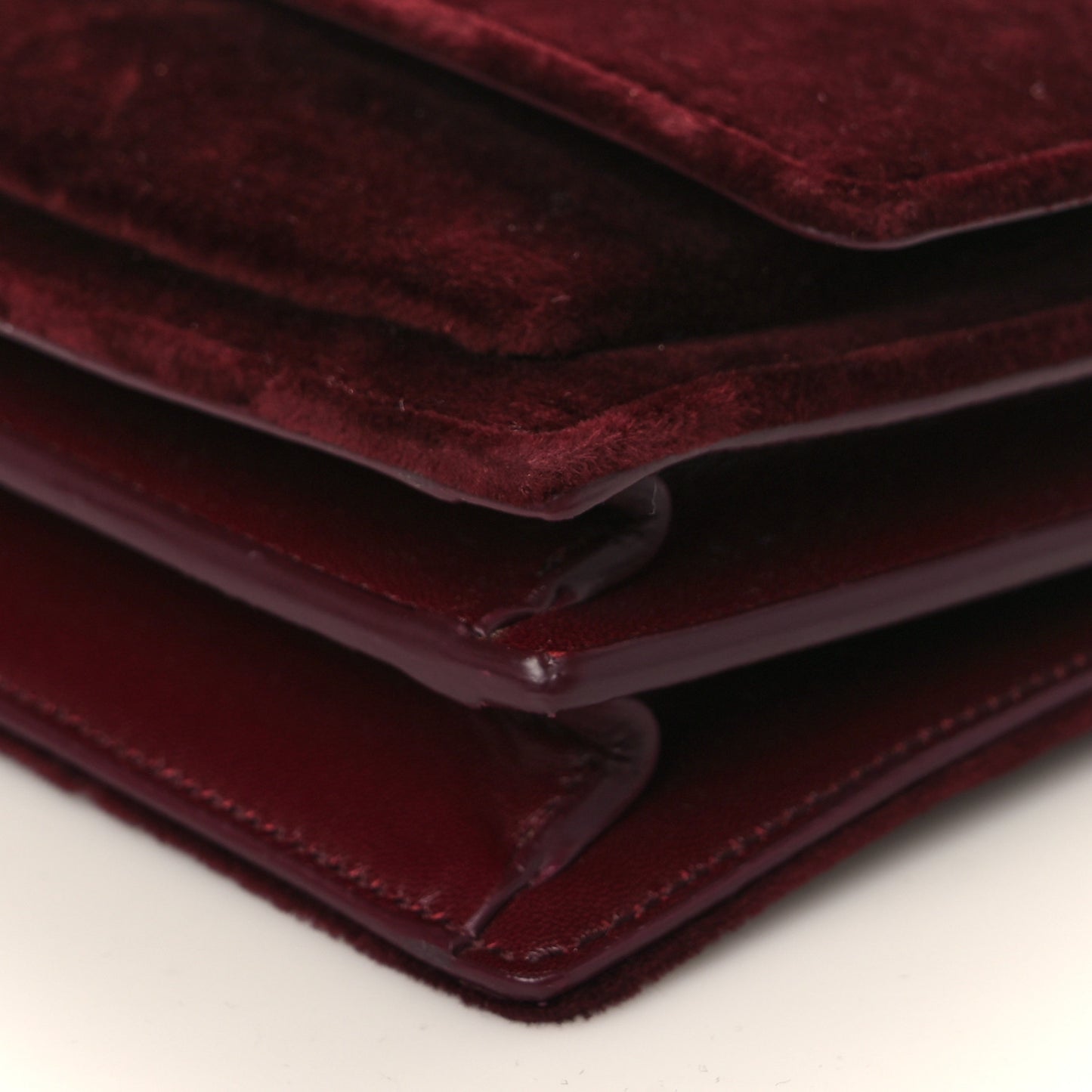 Velvet Small Monogram Sunset Burgundy