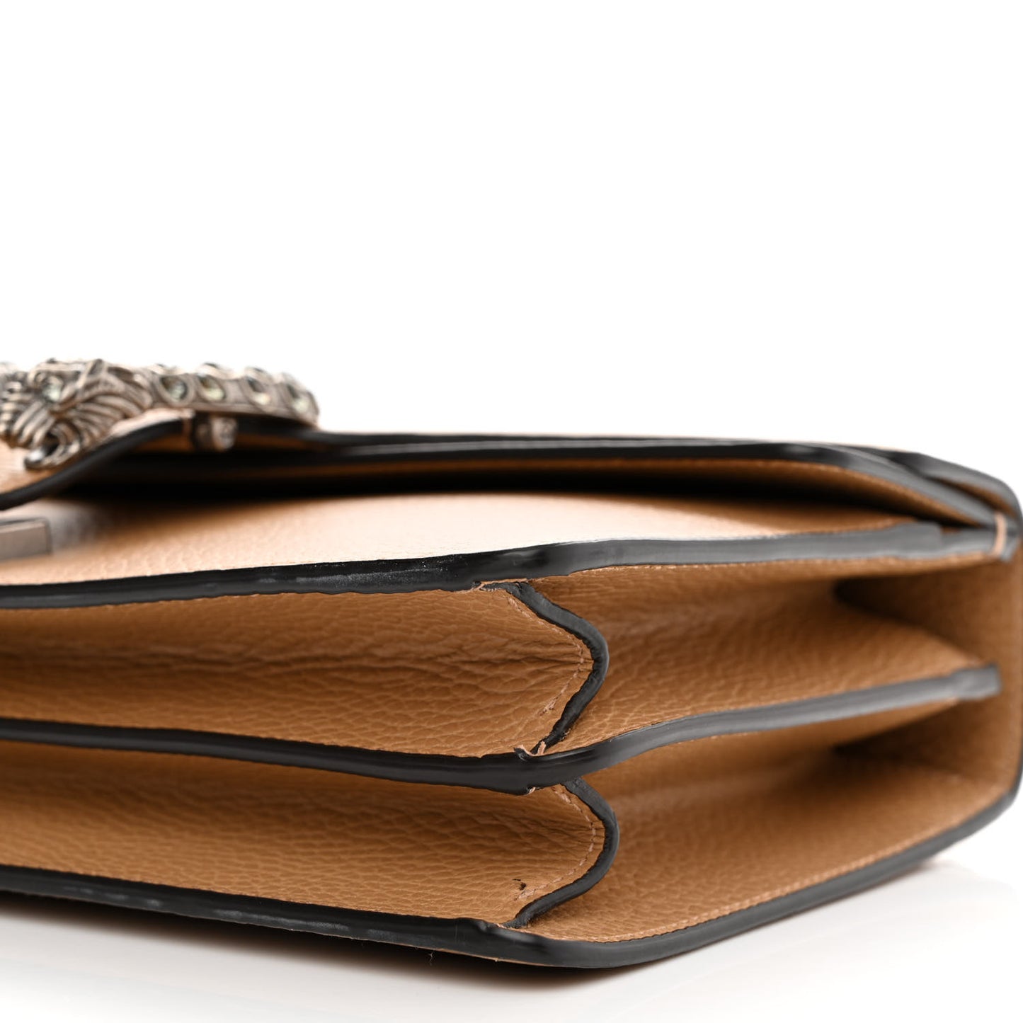 Dollar Calfskin Crystal Small Dionysus Shoulder Bag Natural Tan Black Diamond
