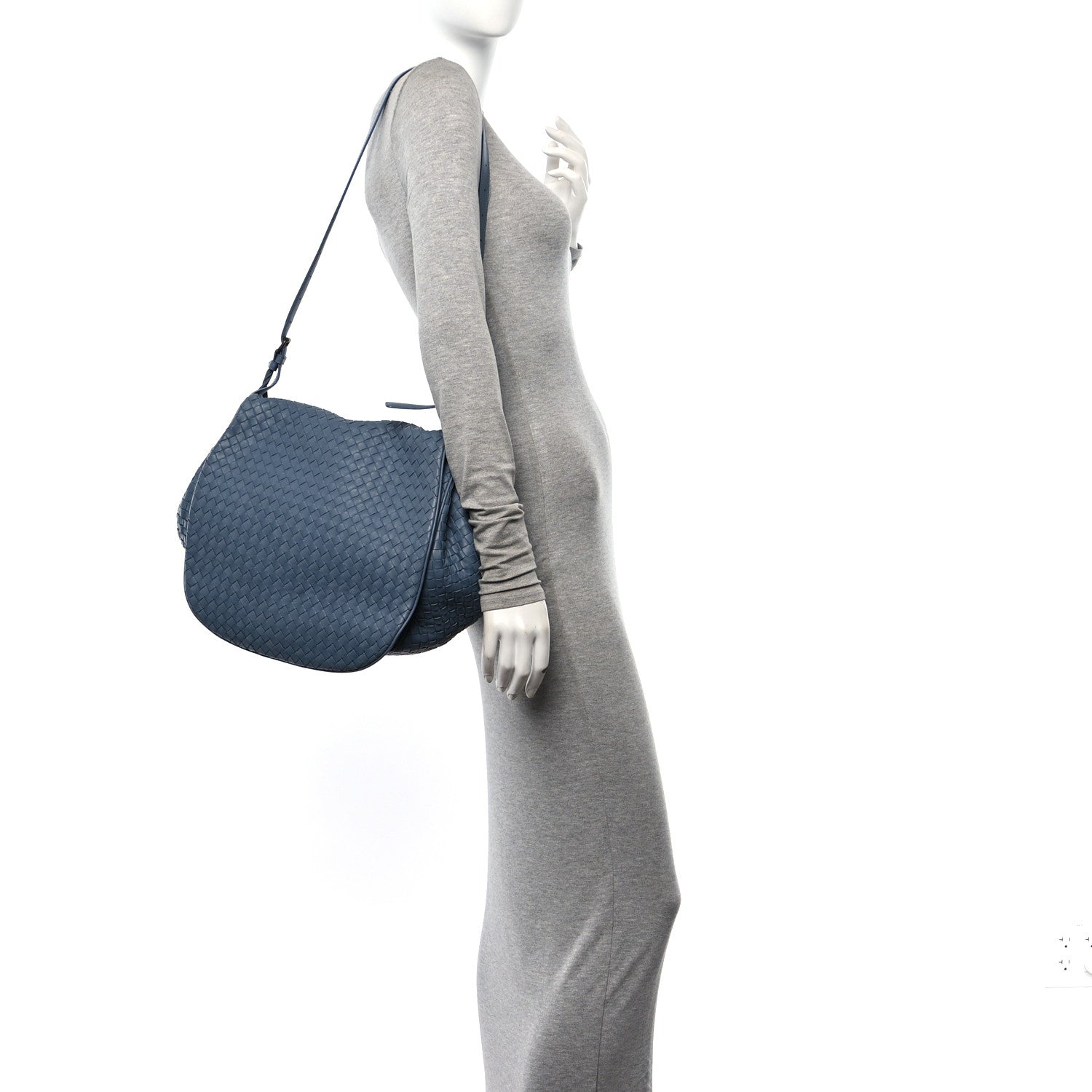 Bottega Veneta Nappa Intrecciato Messenger Bag Blue 2 of 10