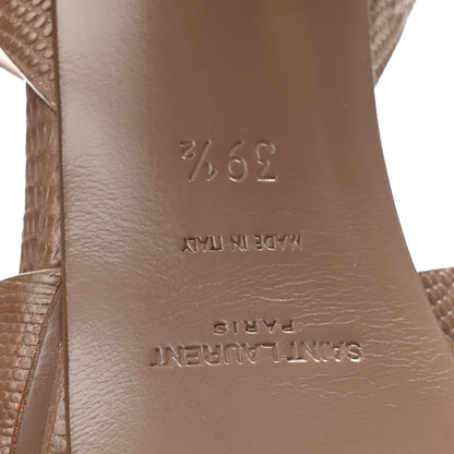 Saint Laurent Calfskin Embossed Crocodile Tribute 75 Platform Sandals 39.5 Beige 14 of 20