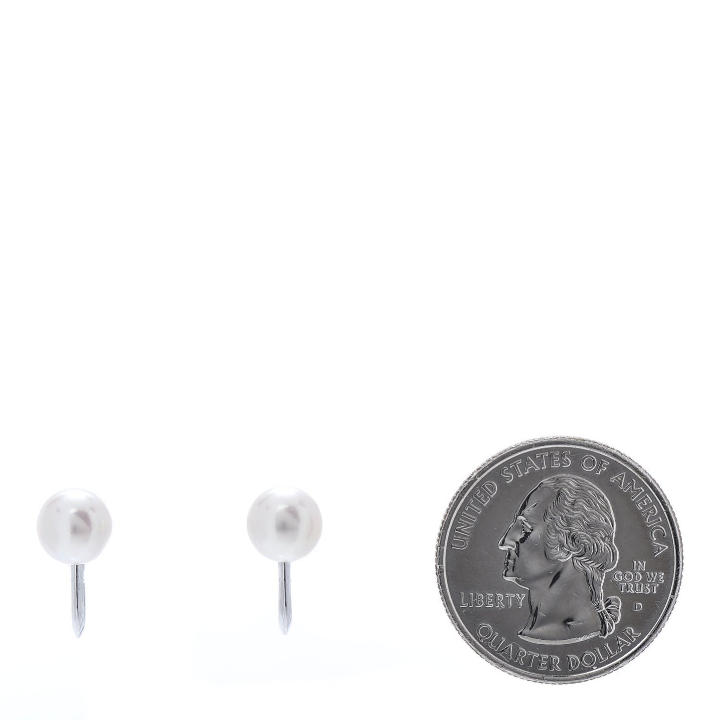14K White Gold 7.5mm Akoya Pearl Screw-Back Earrings