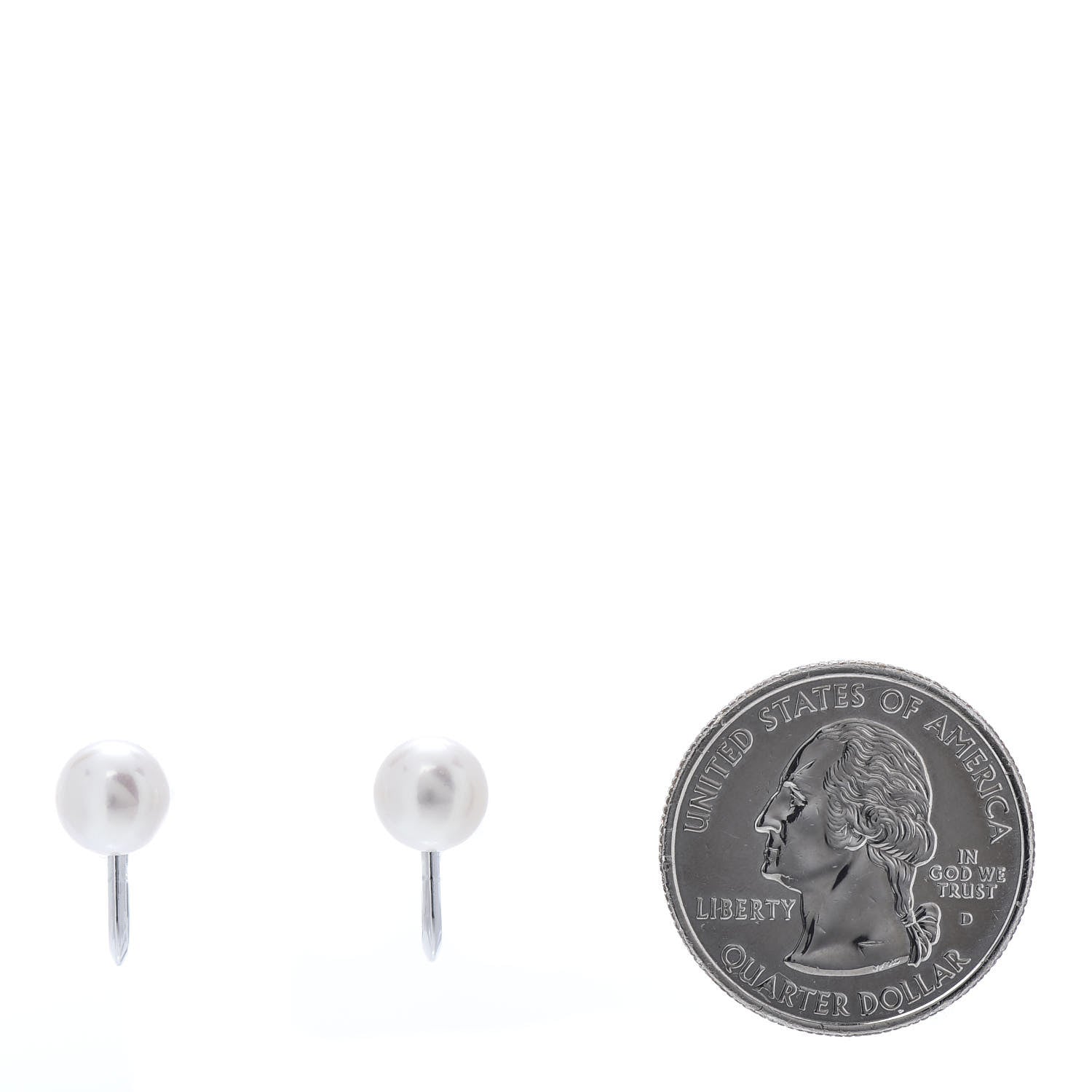 Mikimoto 14K White Gold 7.5mm Akoya Pearl Screw-Back Earrings 2 of 4