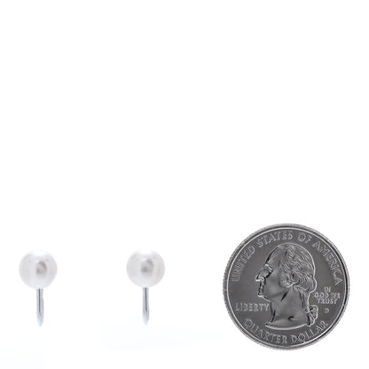 Mikimoto 14K White Gold 7.5mm Akoya Pearl Screw-Back Earrings 2 of 4