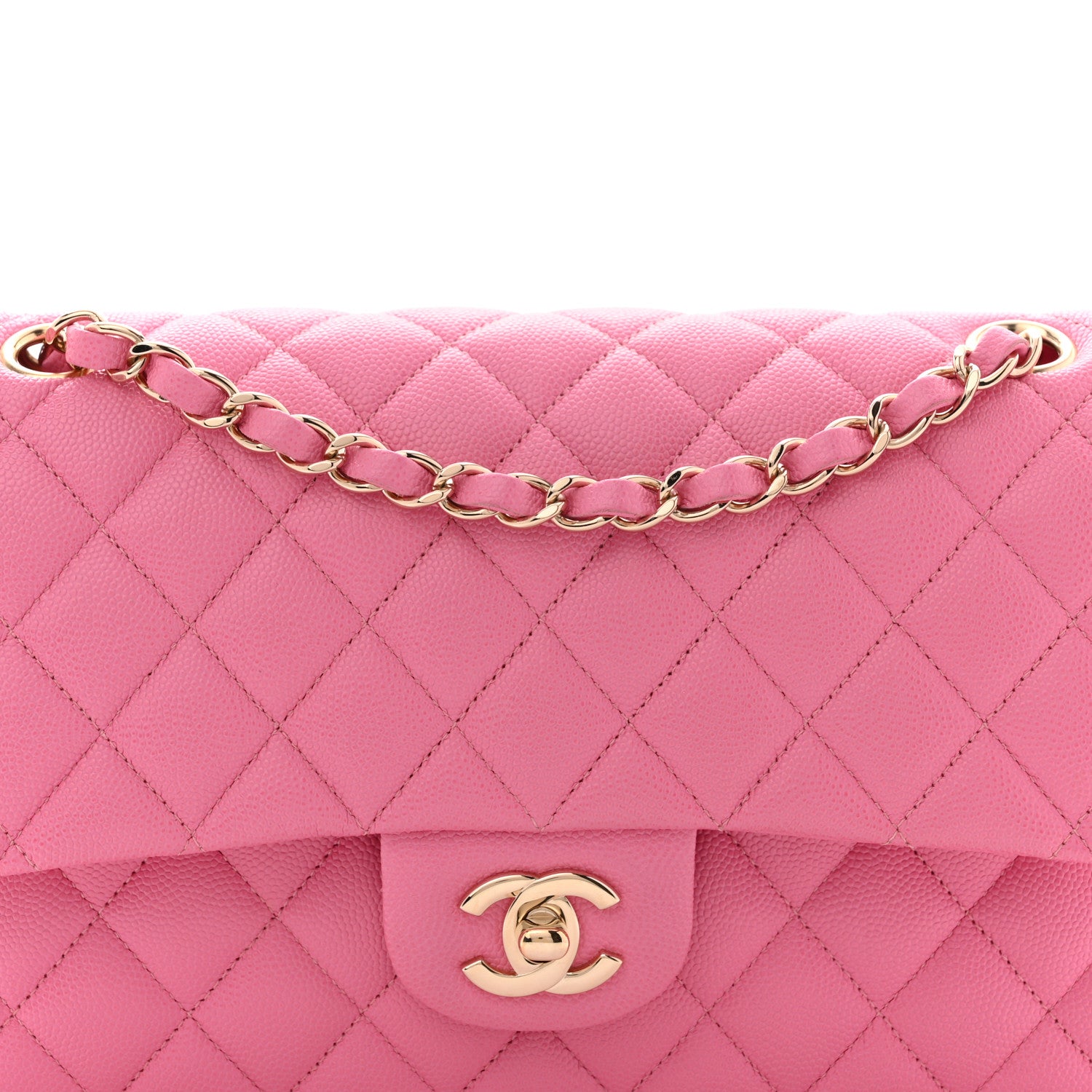 Chanel Caviar Quilted Medium Double Flap Pink 8 of 11