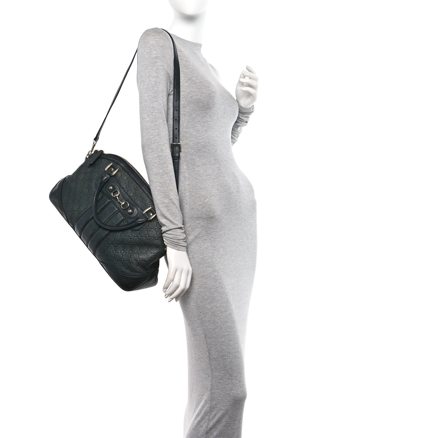 Gucci Guccissima Medium Cathrine Dome Satchel Black 2 of 14