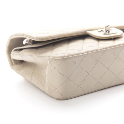 Chanel Lambskin Quilted Medium Double Flap Light Grey 7 of 8