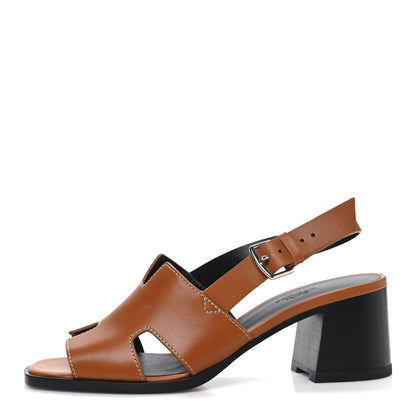 Hermes Calfskin Elbe 60 Sandals 37.5 Naturel 1 of 11