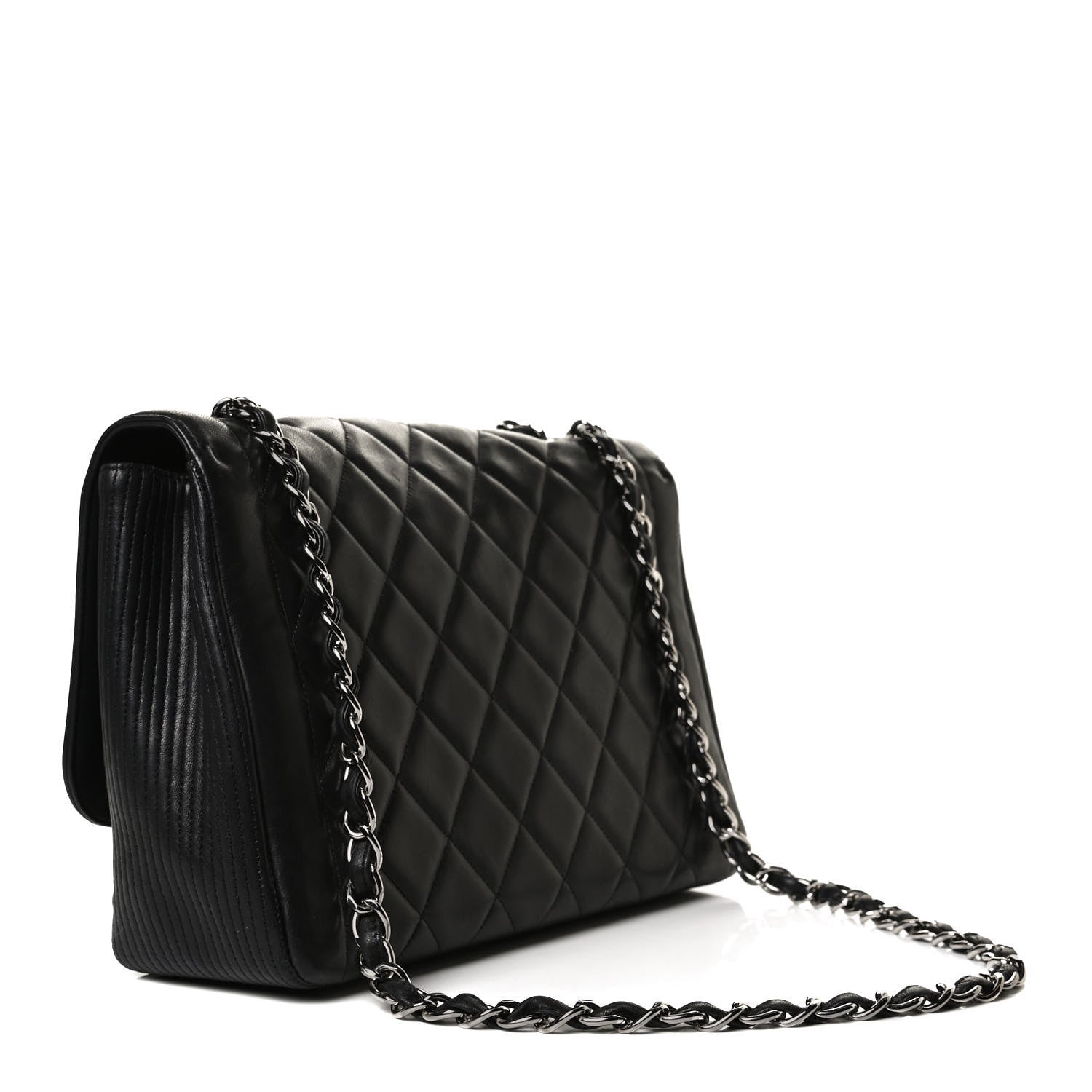 Chanel Lambskin Quilted Large Coco Rider Flap Black 2 of 9