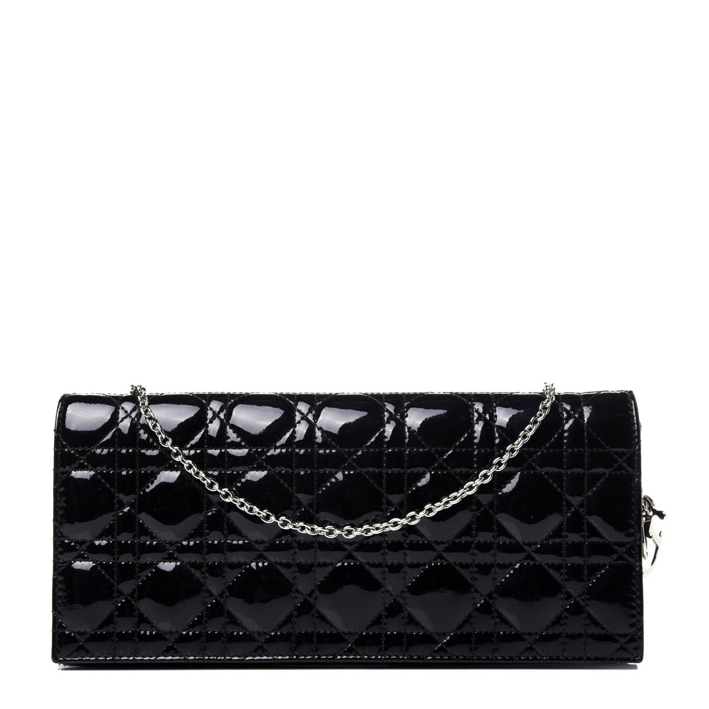 Patent Cannage Lady Dior Convertible Clutch Black