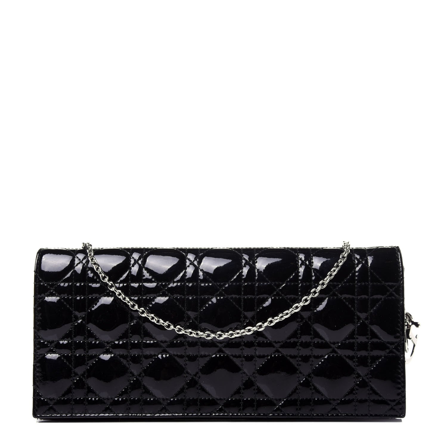 Christian Dior Patent Cannage Lady Dior Convertible Clutch Black 1 of 11
