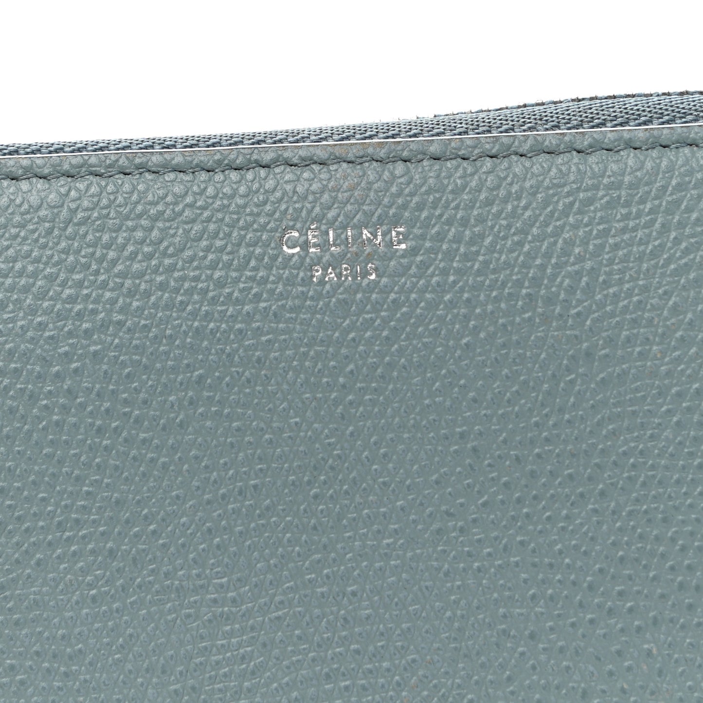 Grained Calfskin Large Zip Around Multifunction Wallet Sky Blue