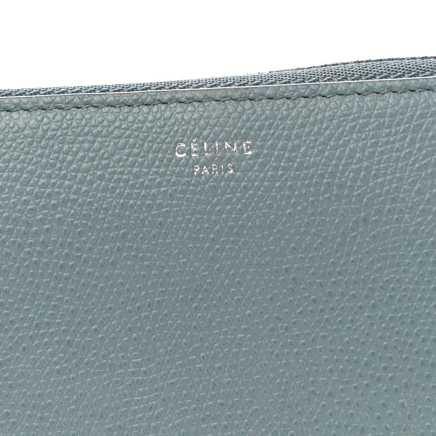 Celine Grained Calfskin Large Zip Around Multifunction Wallet Sky Blue 6 of 9