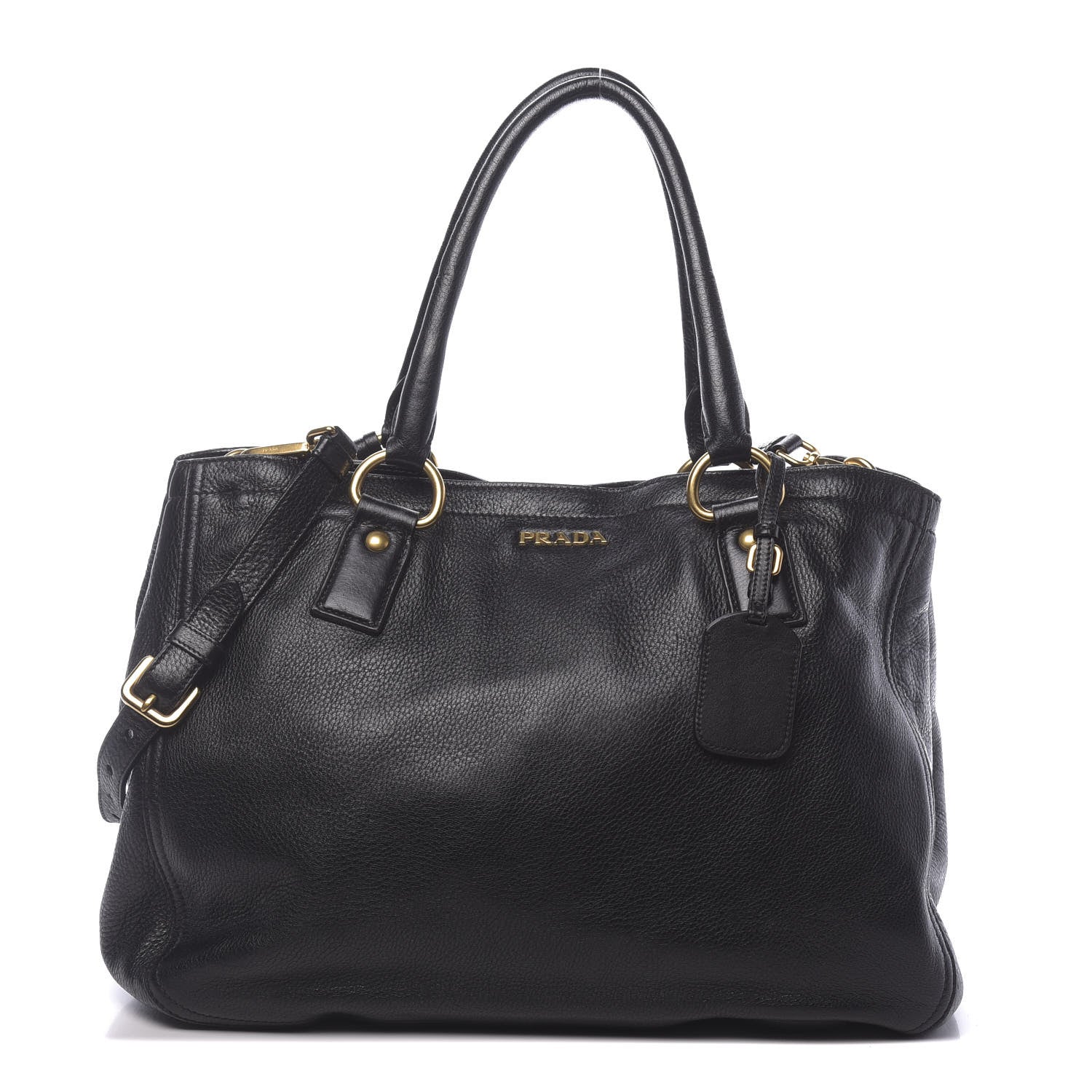 Prada Vitello Daino Tote Black 1 of 16