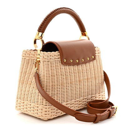 Louis Vuitton Rattan Calfskin Capucines BB Tan 3 of 10