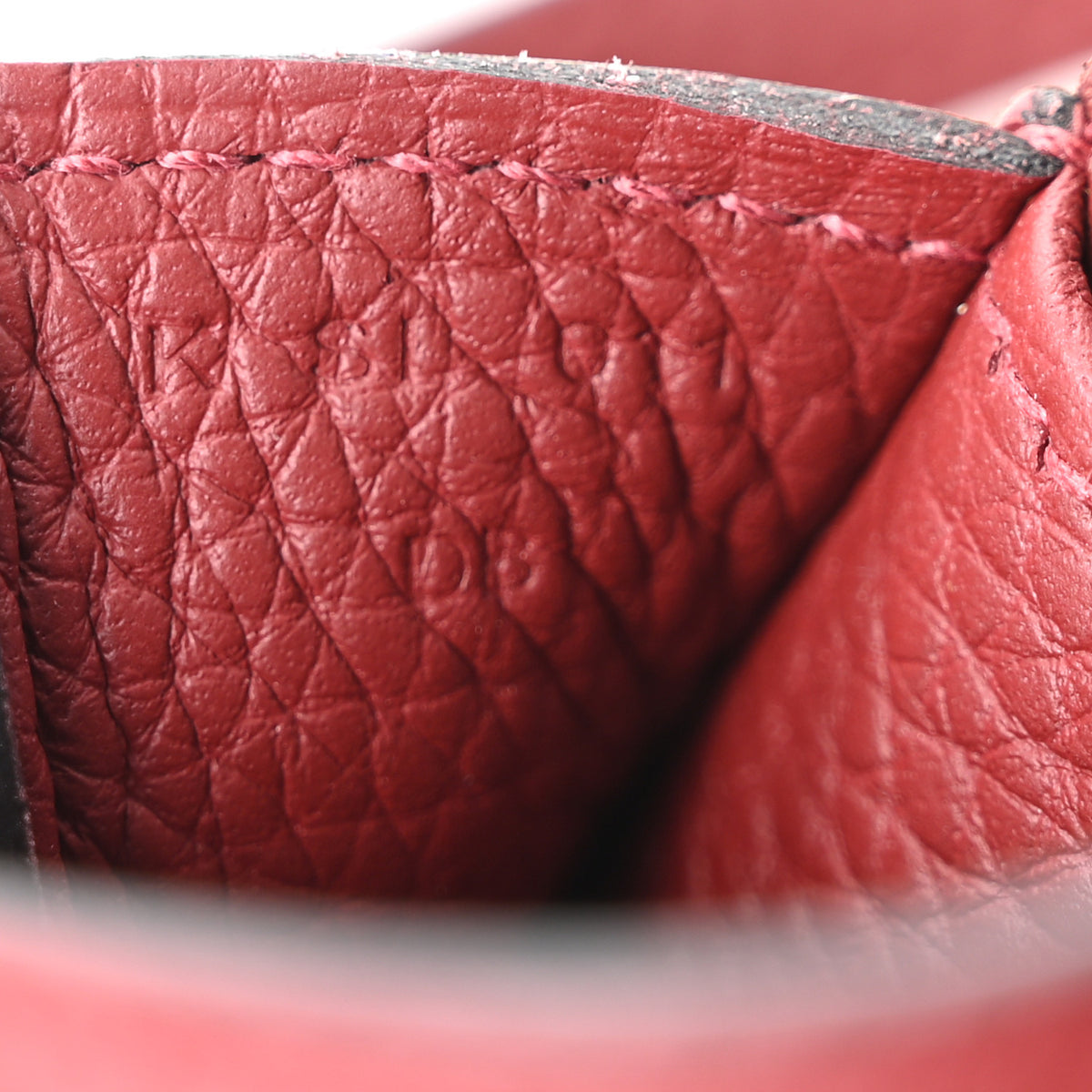 Hermes Taurillon Clemence Halzan 25 Rouge H 7 of 10