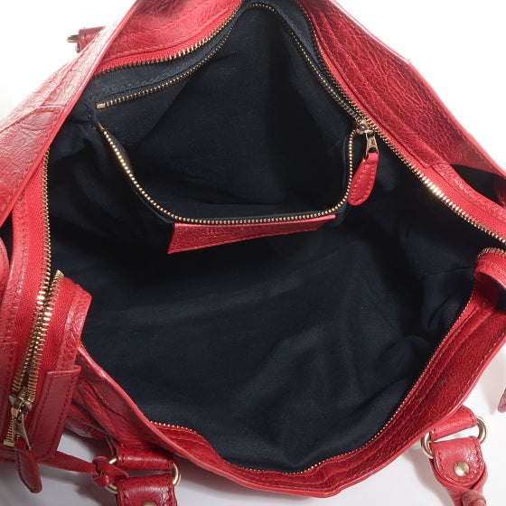 Agneau Giant 12 Rose Gold Hardware City Rouge Coquelicot