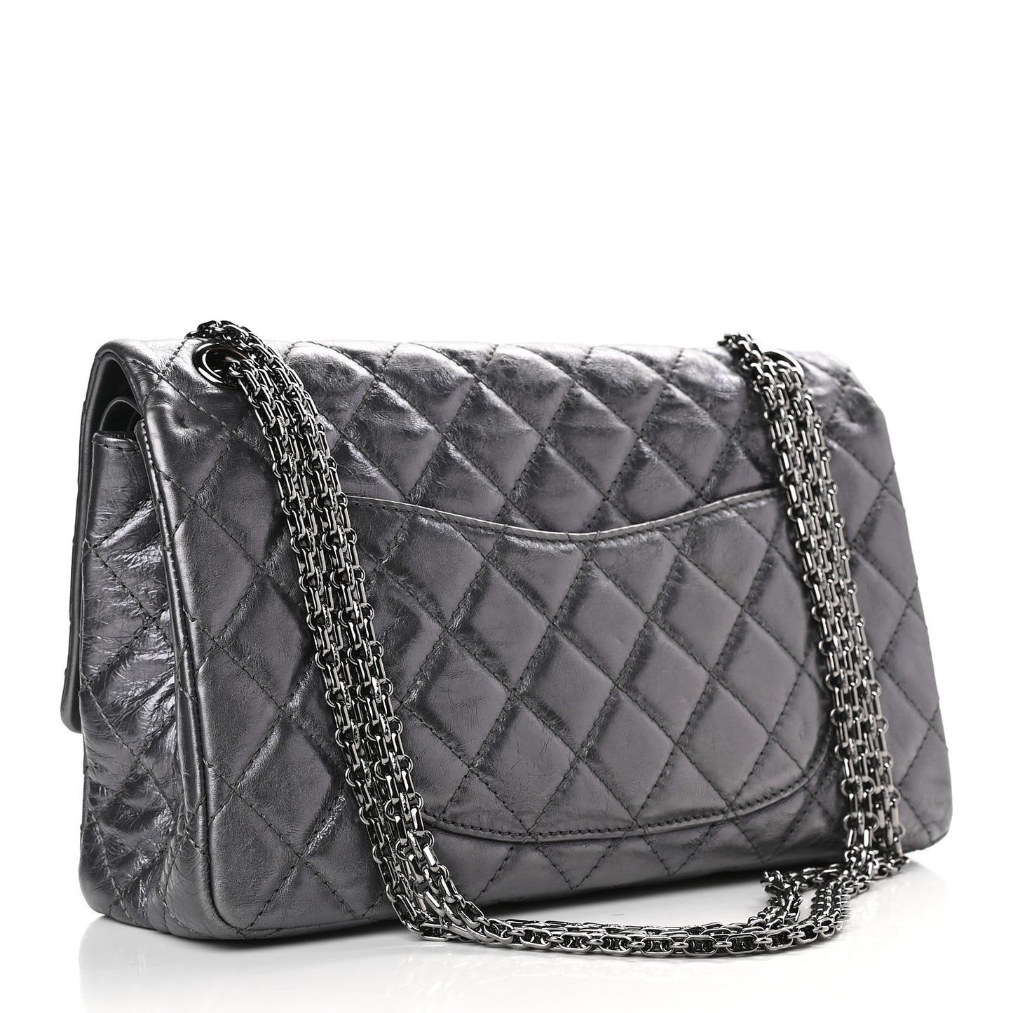 Metallic Aged Calfskin Quilted 2.55 Reissue 226 Flap Silver