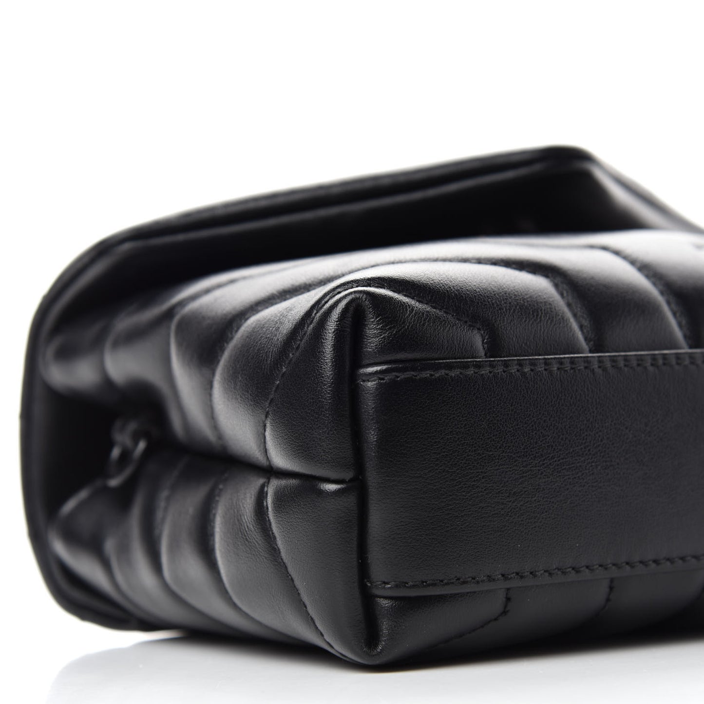 Calfskin Y Quilted Monogram Toy Loulou Crossbody Bag Black