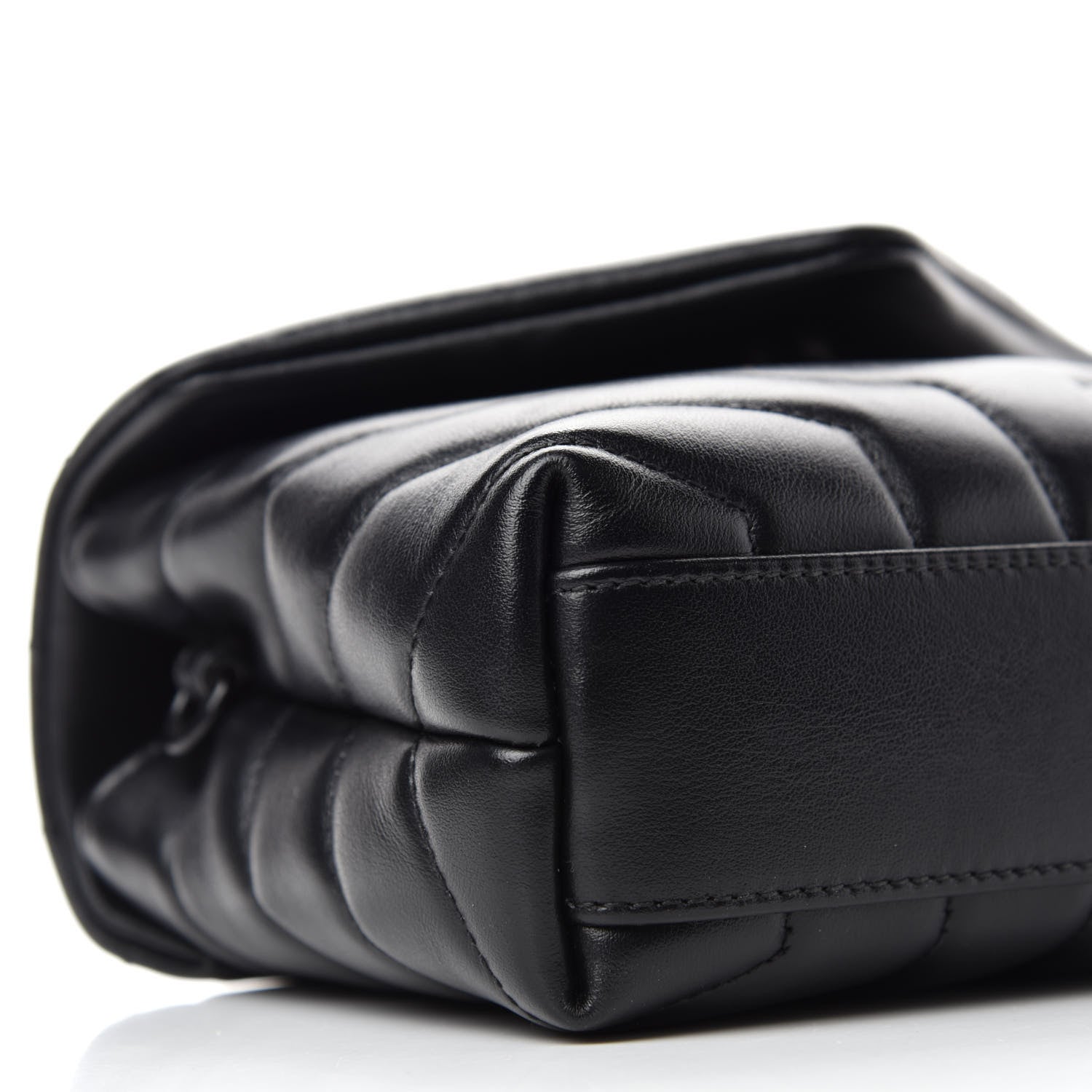 Saint Laurent Calfskin Y Quilted Monogram Toy Loulou Crossbody Bag Black 6 of 12