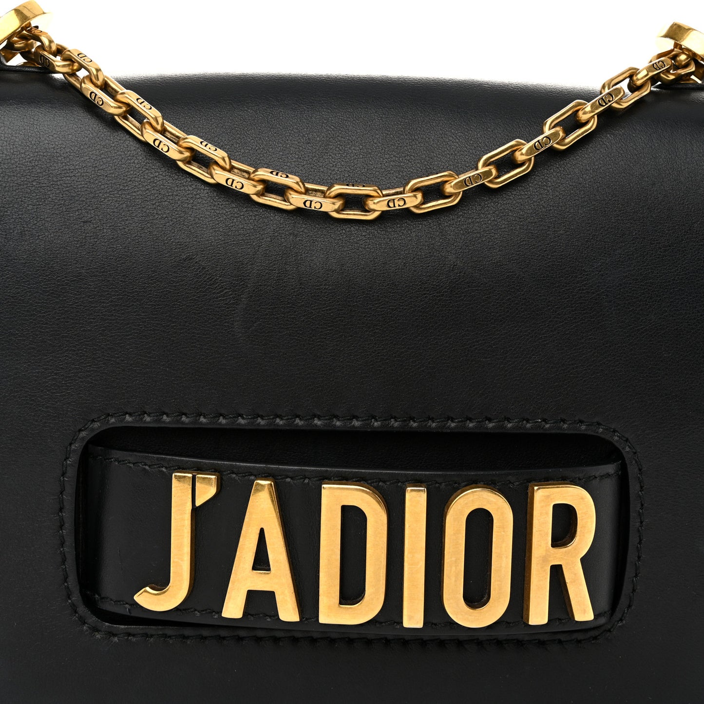 Calfskin J'Adior Chain Flap Bag Black