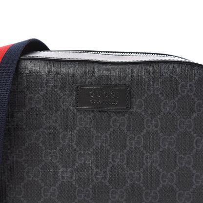 Gucci GG Supreme Monogram Web Shoulder Bag Black Grey 9 of 10
