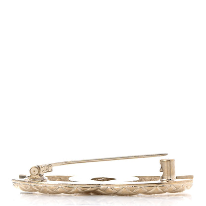Chanel Metal CC Diamond Quilted Brooch Light Gold 5 of 5