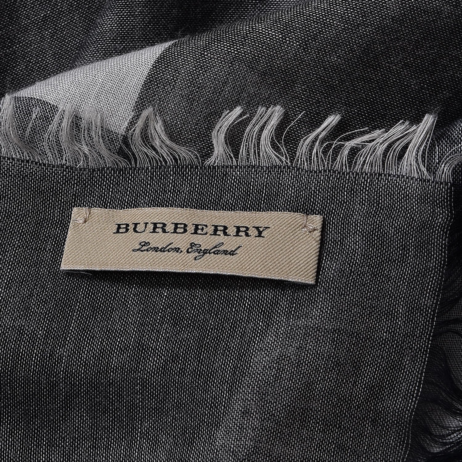 Burberry Modal Wool Giant Check Scarf Dark Trench 4 of 4